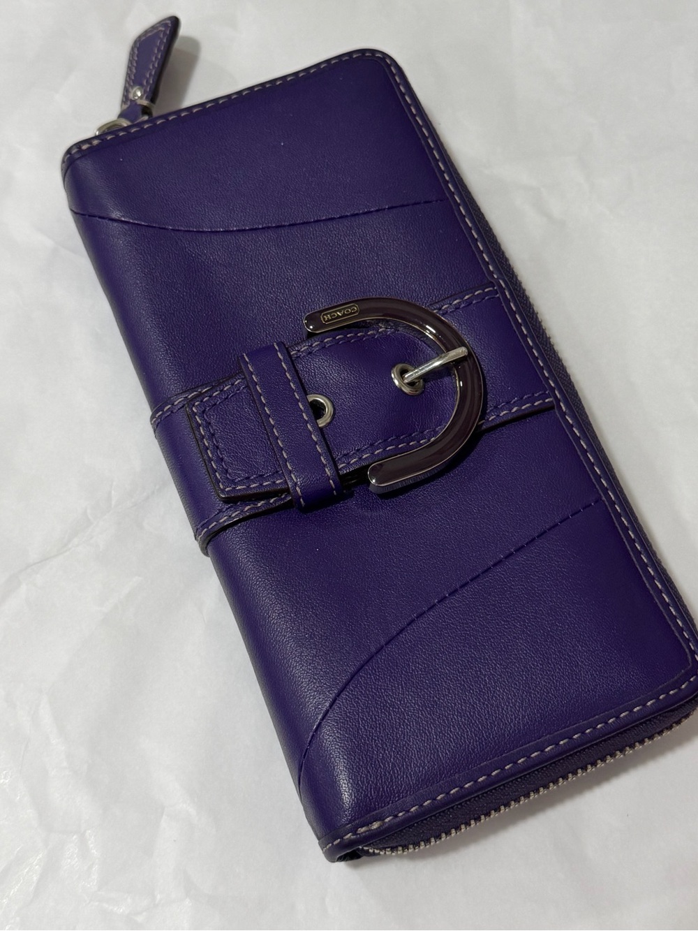 Coach Vintage Deep Purple Soho Zip Around Wallet - Picture 4 of 13